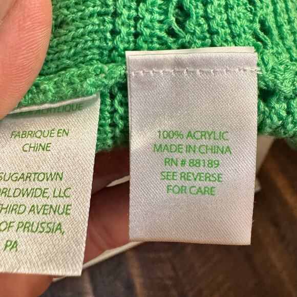 Lilly Pulitzer Cabana Green Open Front Noble Cardigan Fringe Size Medium - Picture 4 of 6